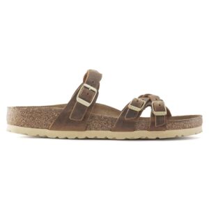 Women's Franca Braided Natural Leather Oiled Sandal In Cognac