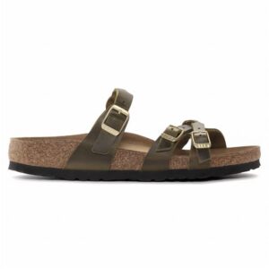 Women's Franca Braided Oiled Leather Sandals In Olive Green