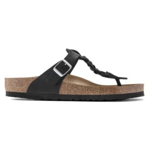 Women's Gizeh Braid Thong Sandal In Black Oiled