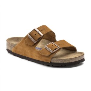 Unisex Arizona Soft Footbed Sandal In Mink Suede
