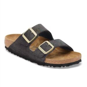 Women's Arizona Sandal In Black Suede Shimmering