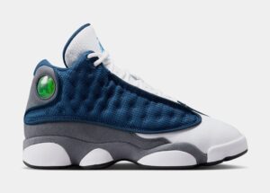 Air Jordan 13 Retro Navy And Flint Grey Grade School Lifestyle Shoes (Navy/University Blue/Flint Grey/White) Free Shipping