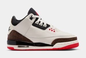 Air Jordan 3 Retro Sail and University Red Grade School Lifestyle Shoes (Sail/Black/University Red/Pale Ivory)