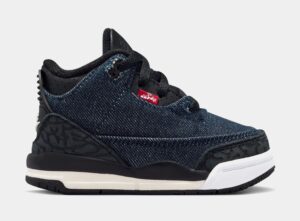 Air Jordan 3 Retro x Levi's Indigo And Gym Red Infant Toddler Lifestyle Shoes (Denim/Black/Sail)