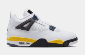 Air Jordan 4 Retro Rare Air Tour Yellow Mens Lifestyle Shoes (White/Dark Blue Grey/Black/Tour Yellow) Free Shipping