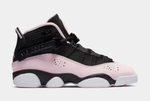 Air Jordan 6 Rings Grade School Lifestyle Shoe (Black/Pink Foam/Anthracite/White)