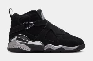 Air Jordan 8 Retro Chrome Black And Light Graphite Preschool Lifestyle Shoes ( Black/White/Light Graphite) Free Shipping