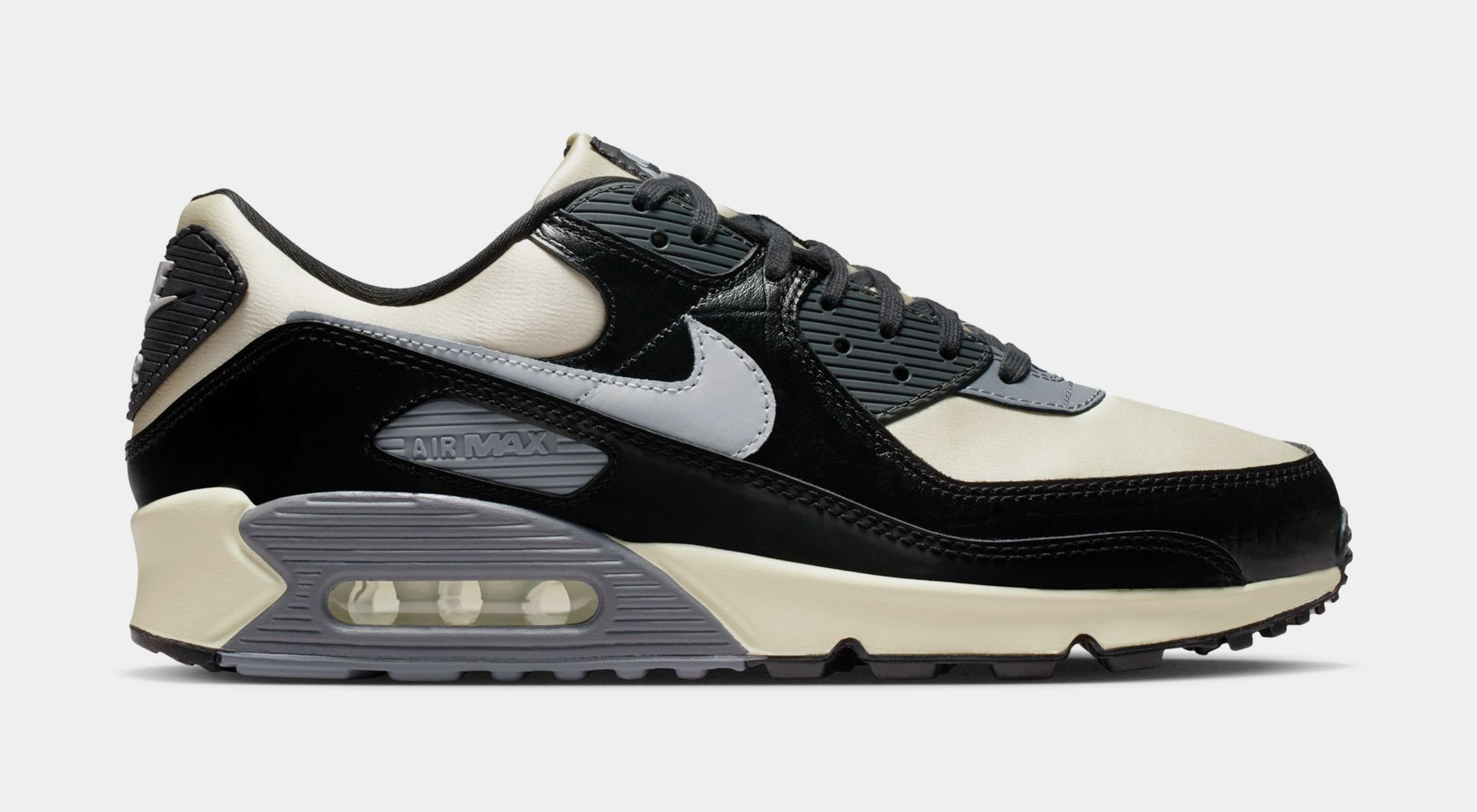 Air Max 90 Coconut Milk And Black Mens Lifestyle Shoes (Sail/Light Smoke Grey/Black/Anthracite)