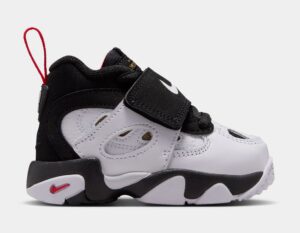 Air Diamond Turf II Infant Toddler Basketball Shoes (Black/White/Fire Red/Metallic Gold)