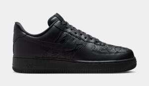 Air Force 1 Black Stars Mens Lifestyle Shoes (Black/Black/Metallic Silver)