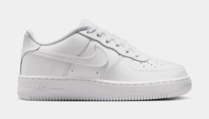 Air Force 1 Low Patent Leather Grade School Lifestyle Shoes (White)