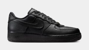 Air Force 1 Low Retro Black Leather Mens Lifestyle Shoes (Black)