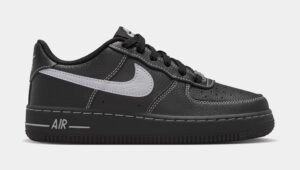 Air Force 1 LV8 Grade School Lifestyle Shoes (Black/Black/Black/Wolf Gray)