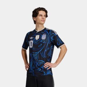 Argentina 26 Away Replica Messi Mens Jersey (Black/Lucid Blue/Blue Burst)