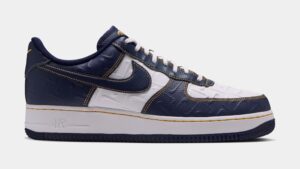 Air Force 1 Mini Swoosh Mens Lifestyle Shoes (Summit White/Midnight Navy/Yellow Ochre)