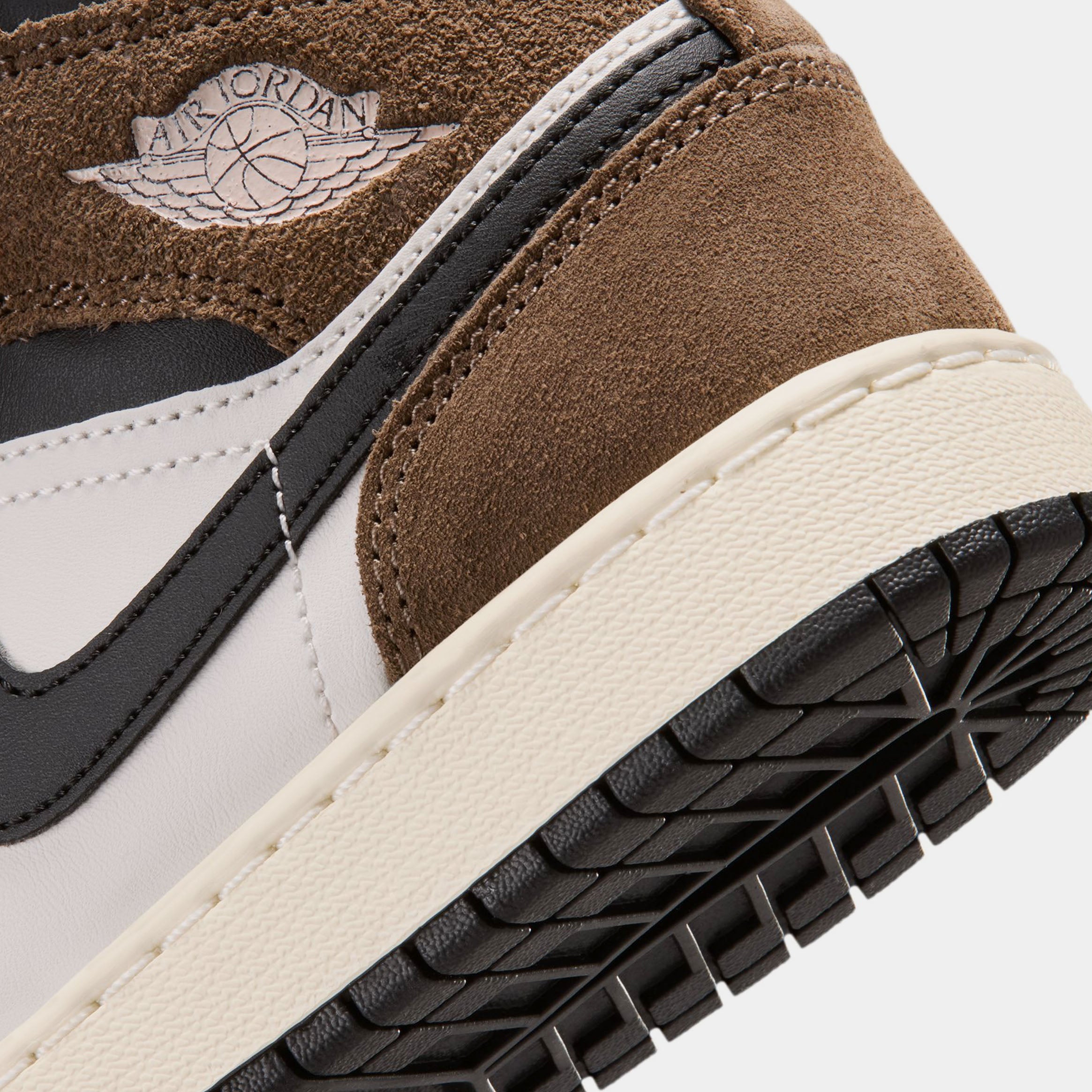 Air Jordan 1 Mid Black Palomino Grade School Lifestyle Shoes (Black/Phantom/Palomino/University Red) - Image 6