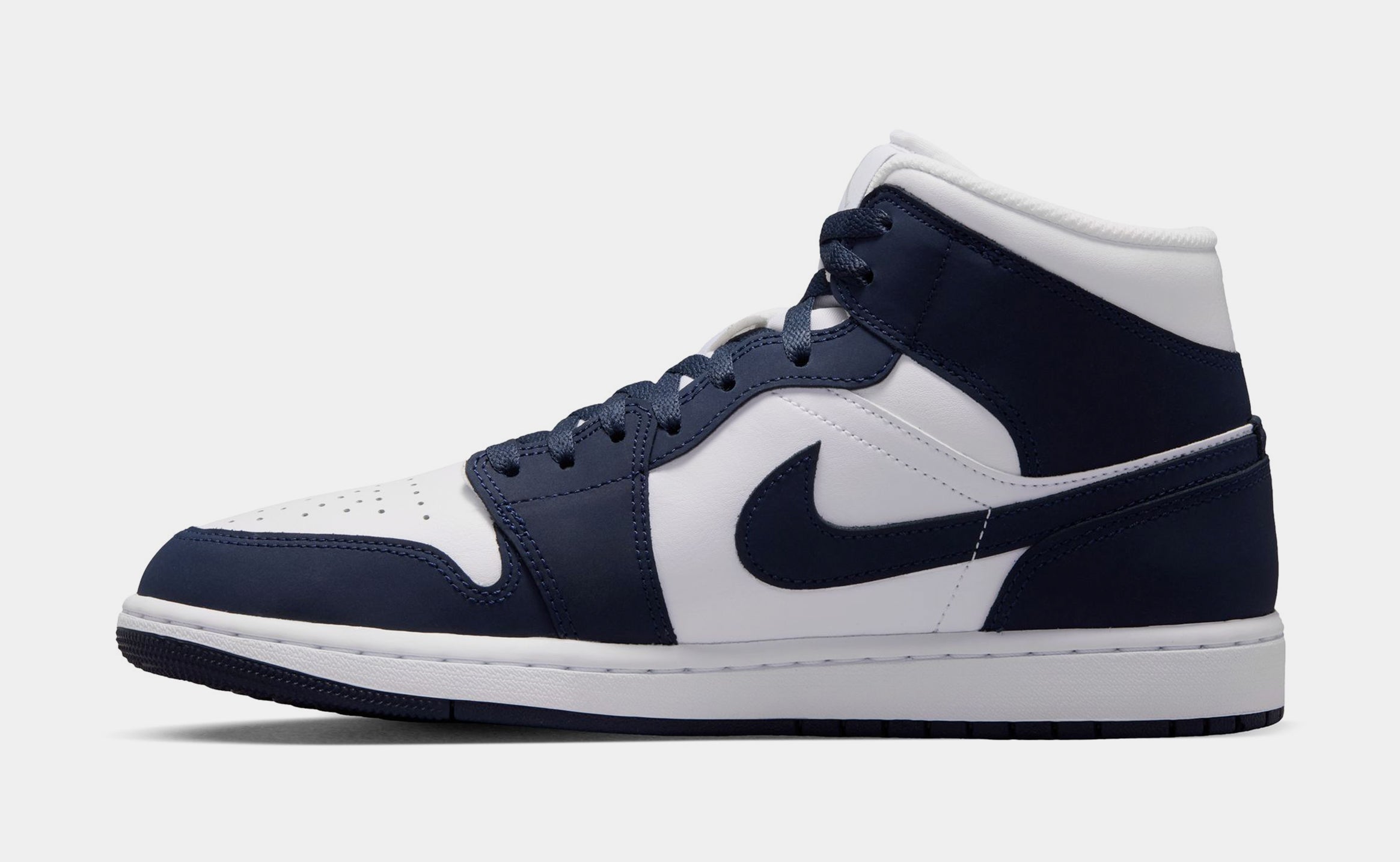 Air Jordan 1 Mid Obsidian Mens Lifestyle Shoes (Obsidian/Obsidian/White/Grey Fog) - Image 3