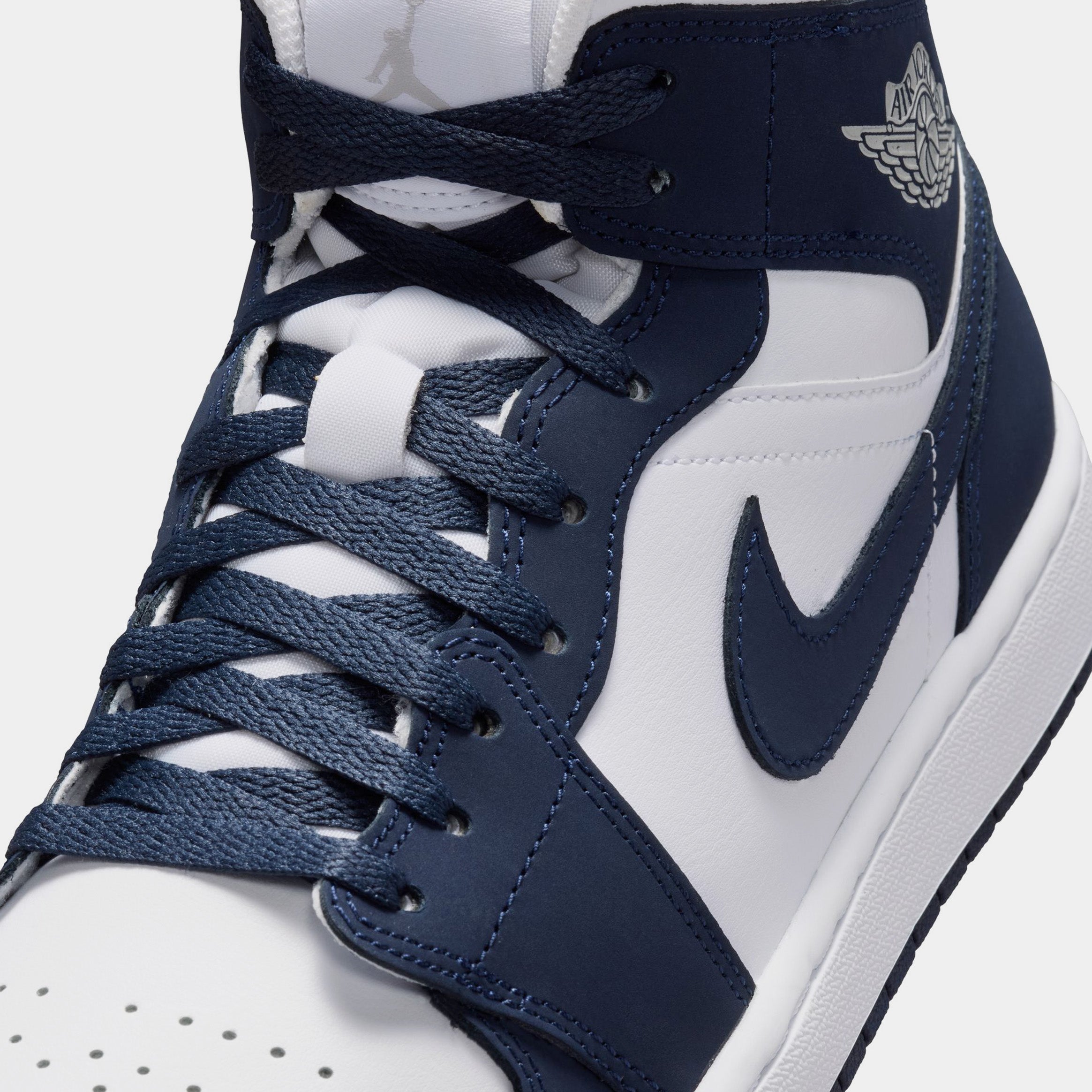 Air Jordan 1 Mid Obsidian Mens Lifestyle Shoes (Obsidian/Obsidian/White/Grey Fog) - Image 5