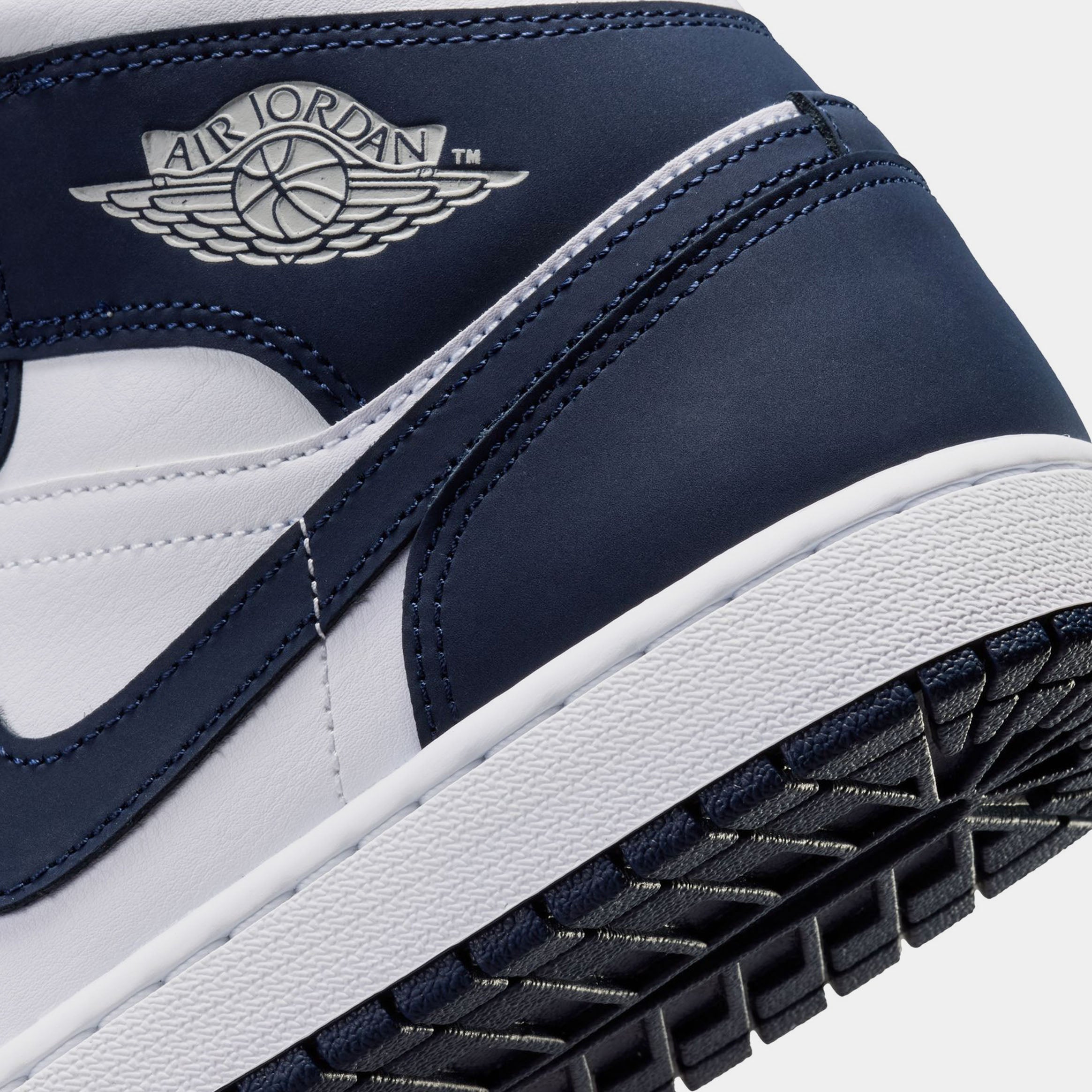 Air Jordan 1 Mid Obsidian Mens Lifestyle Shoes (Obsidian/Obsidian/White/Grey Fog) - Image 6