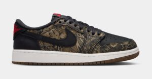 Air Jordan 1 Retro Low OG Laser Black And Varsity Red Grade School Lifestyle Shoes (Black/Varsity Red/Summit White)