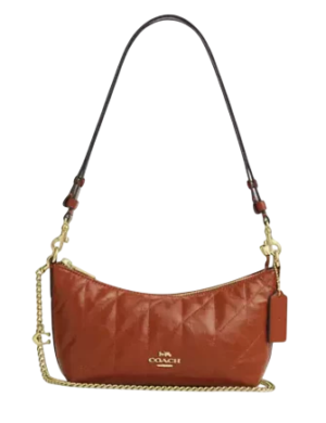 Coach Caitlin Shoulder Bag With Quilting And Charm