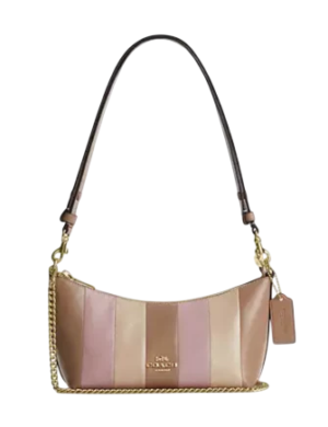 Coach Caitlin Shoulder Bag With Striped Patchwork