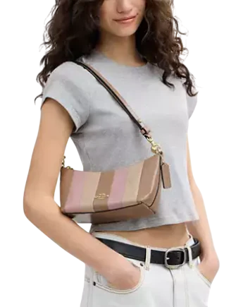 Coach Caitlin Shoulder Bag With Striped Patchwork - Image 2