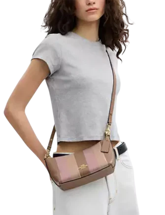 Coach Caitlin Shoulder Bag With Striped Patchwork - Image 3