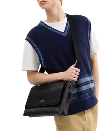 Coach Caleb Messenger Bag In Signature Canvas - Image 2