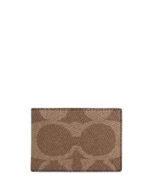 Coach Compact Billfold Wallet In Blocked Signature Canvas