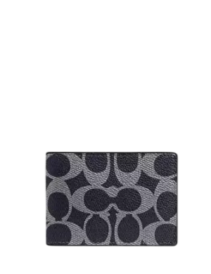 Coach Compact Billfold Wallet In Signature Canvas