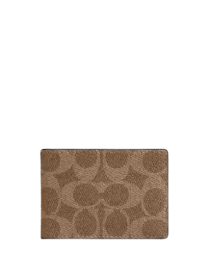 Coach Compact Billfold Wallet In Signature Canvas