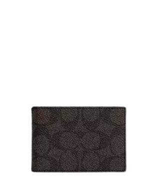 Coach Compact Billfold Wallet In Signature Canvas