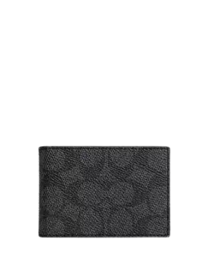 Coach Compact Billfold Wallet In Signature Canvas