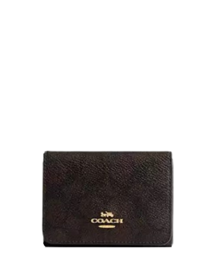 Coach Card Holder Wallet In Blocked Signature Canvas