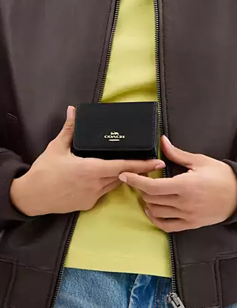 Coach Card Holder Wallet In Signature Canvas - Image 2