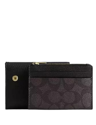 Coach Card Holder Wallet In Signature Canvas - Image 4