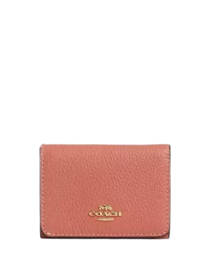 Coach Card Holder Wallet In Signature Canvas With Floral Print