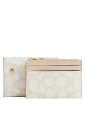 Coach Card Holder Wallet In Sketch Signature Canvas - Image 4