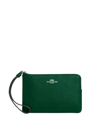 Coach Corner Zip Wristlet