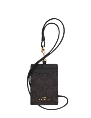 Coach Id Lanyard In Signature Canvas