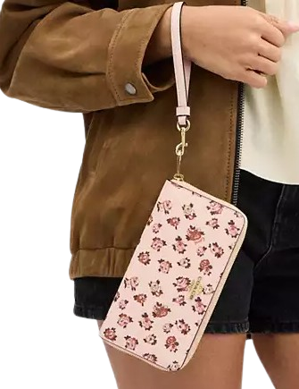 Coach Long Zip Around Wallet With Rosette Print - Image 3