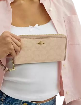 Coach Long Zip Around Wallet With Signature Canvas - Image 3