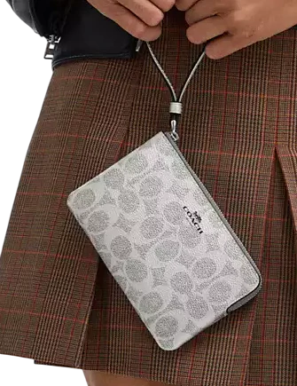 Coach Corner Zip Wristlet In Signature Canvas - Image 3