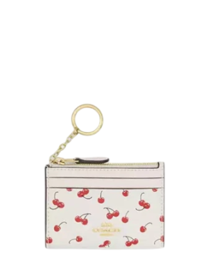 Coach Mini Skinny Id Case With Cherry Print