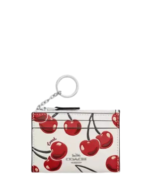 Coach Mini Skinny Id Case With Cherry Print
