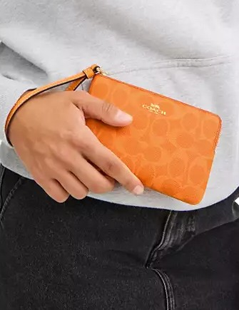 Coach Corner Zip Wristlet In Signature Canvas - Image 3