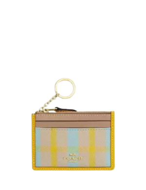 Coach Mini Skinny Id Case With Plaid Print