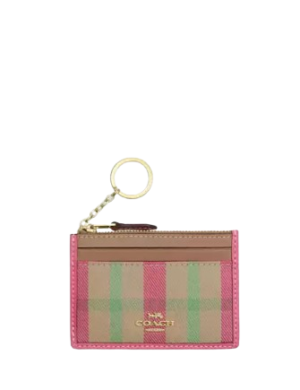 Coach Mini Skinny Id Case With Plaid Print