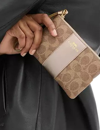 Coach Corner Zip Wristlet In Signature Canvas - Image 4